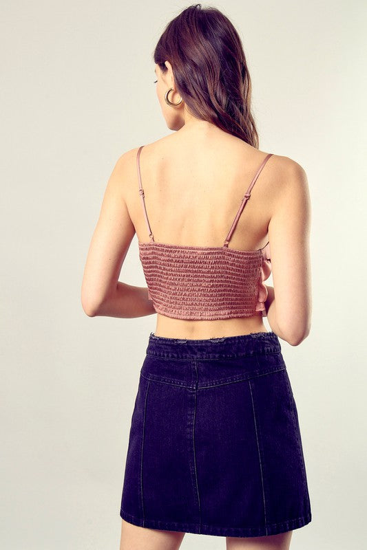 Front Tie Crop Top Cami