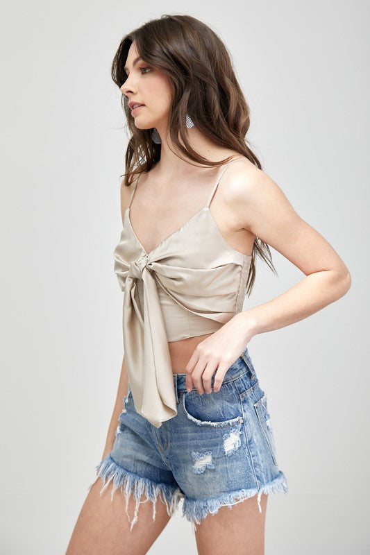 Front Tie Crop Top Cami