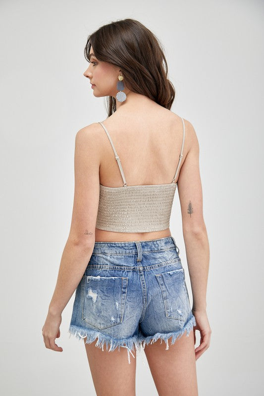 Front Tie Crop Top Cami