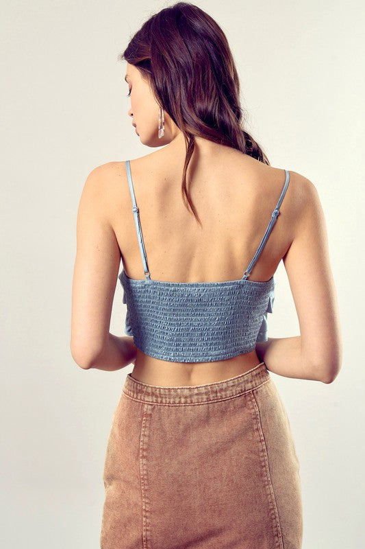 Front Tie Crop Top Cami